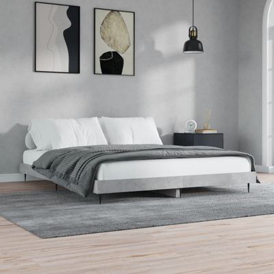 vidaXL Posteľný rám betónový sivý 120x200 cm kompozitné drevo
