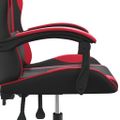 vidaXL Otočná herná stolička čierna a červená umelá koža