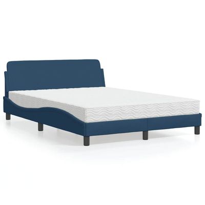 vidaXL Posteľ s matracom Dover modrá 140x190 cm látka