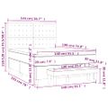 vidaXL Posteľný rám boxspring s matracom tmavosivý 140x190 cm zamat