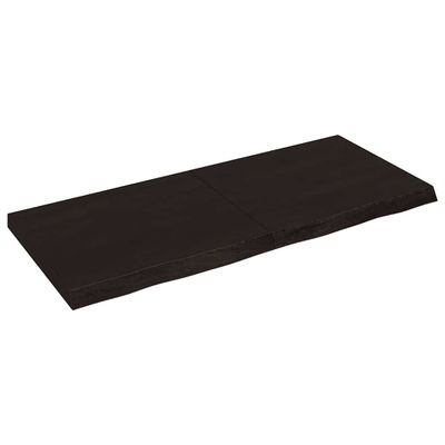vidaXL Stolová doska tmavohnedá 140x60x(2-6) cm ošetrený dubový masív