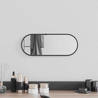 vidaXL Nástenné zrkadlo čierne 40x15 cm okrúhle