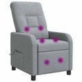 vidaXL Masážne relaxačné kreslo Svetlosivá Látka