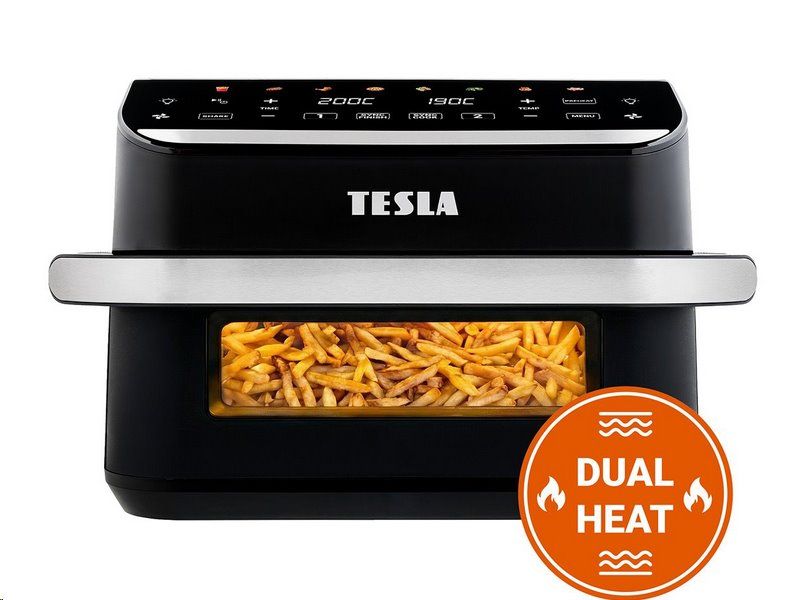 TESLA AirCook DualHeat QD575 XXL - multifunkčná duálna digitálna horkovzdušná fritéza