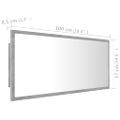 vidaXL Kúpeľňové zrkadlo s LED, betónovo sivé 100x8,5x37 cm, akryl