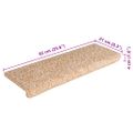 vidaXL Schodové rohože 30 ks 65x21x4 cm zlaté s obdĺžnikovým okrajom