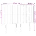 vidaXL Čelo postele s LED tmavomodré 147x16x118/128 cm zamat