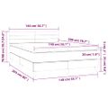 vidaXL Posteľný rám boxsping matrac a LED tmavozelený 140x200 cm zamat