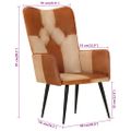 vidaXL Kreslo wingback hnedé a krémové pravá koža