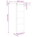 vidaXL Posuvné dvere Biela 83 x 232 cm Masívne borovicové drevo a sklo