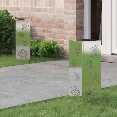vidaXL Solárne LED svetlo na chodník 2 pcs Strieborná Nerezová oceľ