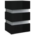 vidaXL Nočný stolík s LED, lesklý čierny 45x35x67 cm, kompozitné drevo