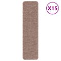 vidaXL Protišmykové schodové rohože 15 ks 75 x 20 cm Svetlohnedá PP