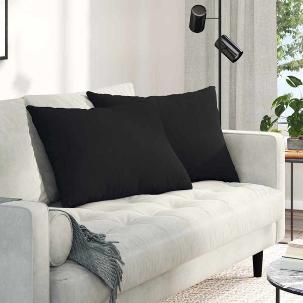 vidaXL Vankúše na pohovku 2 pcs Čierna 70 x 50 cm látka
