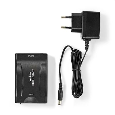 Nedis VCON3461BK - HDMI Prevodník | Vstup HDMI  | SCART Zásuvka | 1cestný | 1080p | 1.2 Gbps | ABS | Čierna Prevodník, HDMI vstup na SCART výstup, USB napájanie, čierny