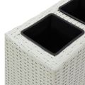 vidaXL Vyvýšený záhradný záhon a 4 nádoby 80x22x79 cm polyratan biely