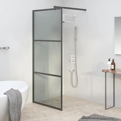 vidaXL Sprchová zástena 90x195 cm tmavé ESG sklo čierna