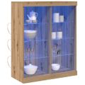 vidaXL LED komoda Dub artisan 81 x 37 x 100 cm Kompozitné drevo