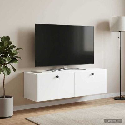 vidaXL Nástenná TV skrinka 98 x 31 x 30 cm Biela Kompozitné drevo