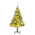 vidaXL Umelý vianočný stromček 150 LED, gule a vločky snehu 150 cm