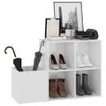 vidaXL Skrinka na topánky, lesklá biela 105x35,5x70cm kompozitné drevo