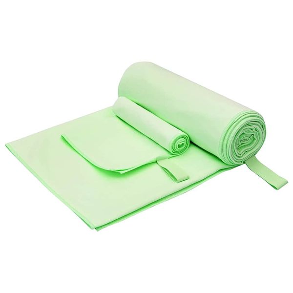 vidaXL Sada športových uterákov 2 pcs Zelená látka