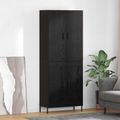 vidaXL Highboard Čierny dub 69,5 x 34 x 180 cm Kompozitné drevo