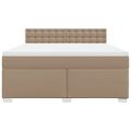 vidaXL Boxspring posteľ s matracom kapučínová 180x200 cm umelá koža