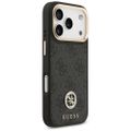 Puzdro Guess 4G Strass Logo & Big Strap Metal Buttons MagSafe pre iPhone 17 Pro čierne