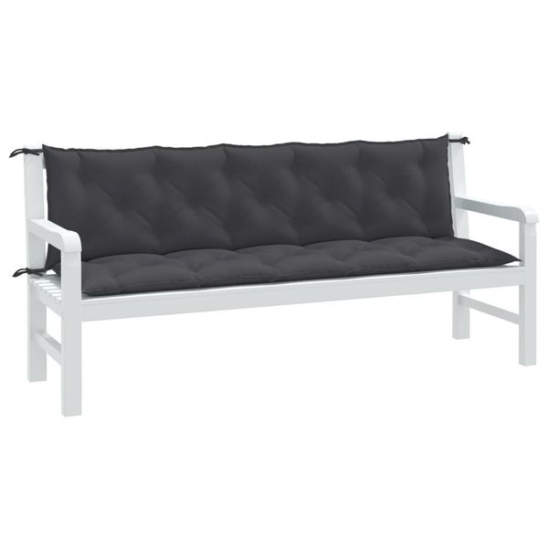 vidaXL Vankúše na záh. lavičku 2ks antracitová melanž 180x50x7cm látka