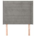 vidaXL Čelo postele so záhybmi bledosivé 93x16x118/128 cm zamat