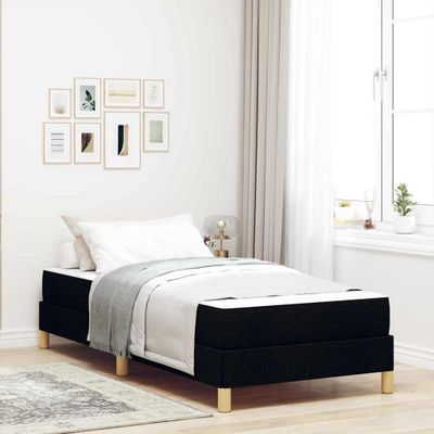 vidaXL Posteľ s pružinovým rámom s matracmi Čierna 100 x 200 cm látka