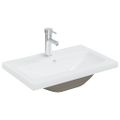 vidaXL Vstavané umývadlo s batériou 61x39x18 cm keramika biele
