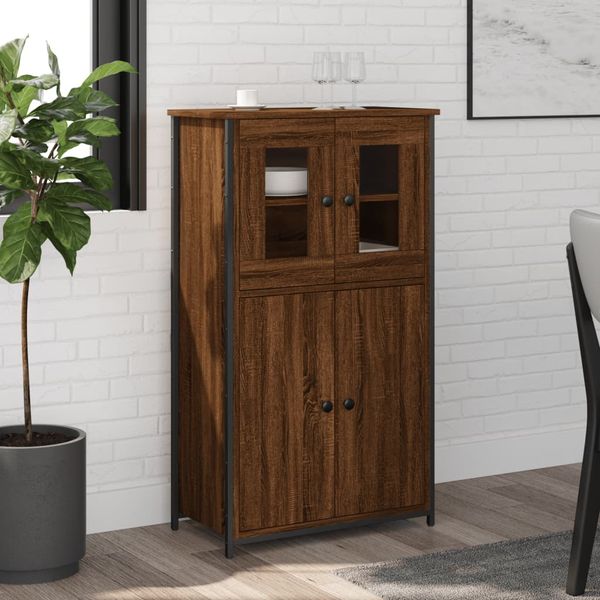 vidaXL Vysoká skrinka hnedý dub 62x32x106,5 cm kompozitné drevo