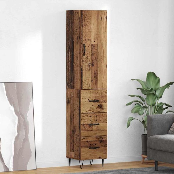 vidaXL Highboard Staré drevo 34,5 x 34 x 90 cm Kompozitné drevo