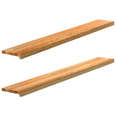 vidaXL Okenný parapet 2 ks svetlohnedá 160x20x2 cm dubový masív