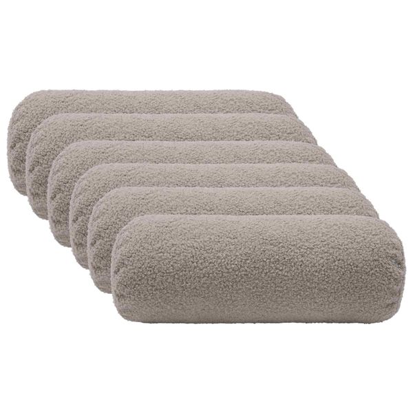 vidaXL Poťah na podložku 6 pcs HEERLEN Svetlosivá Ø 15 x 40 cm Bouclé