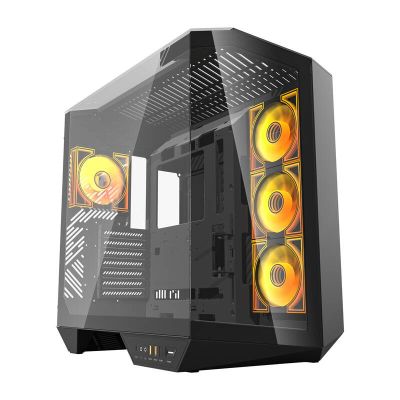 Počítačová skriňa Darkflash DY470 so 4 ventilátormi (čierna)