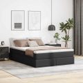 vidaXL Postel s úložným prostorem a matrací Čierna 140 x 190 cm