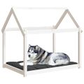 vidaXL Posteľ pre psa biela 111x80x100 cm borovicový masív