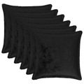 vidaXL Poťah na podložku 6 pcs HOUTEN Čierna 40 x 40 cm Flanel