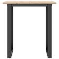 vidaXL Jedálenský stolík v tvare O 70x70x75 cm borovica a oceľ