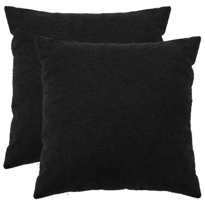 vidaXL Poťah na podložku 2 pcs HEERLEN Čierna 80 x 80 cm Bouclé
