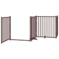 vidaXL Brána pre psa s dverami sklad. 6pan. hnedá 480cm topoľové drevo