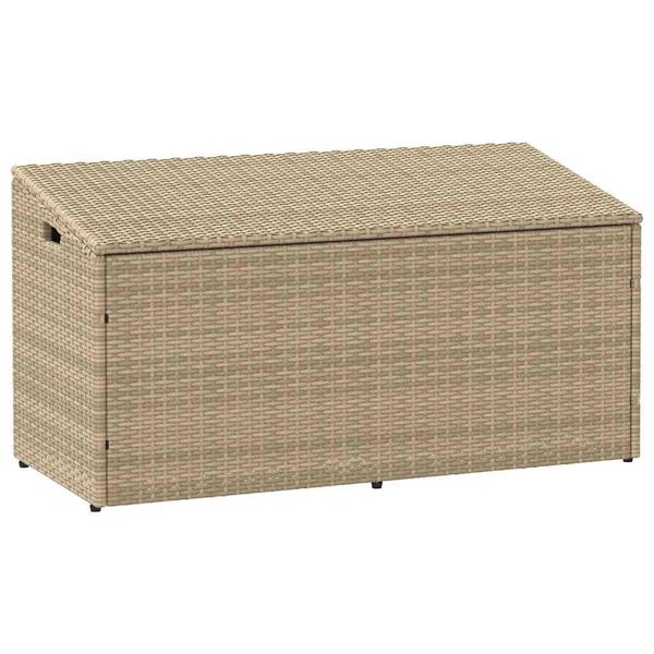 vidaXL Záhradný úložný box béžový 110x50x58 cm polyratan