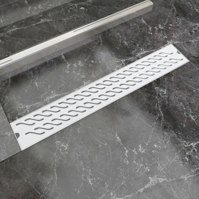 vidaXL Rovný sprchový odtok s vlnkami, 730x140 mm, nerezová oceľ