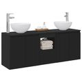 vidaXL Set kabinetov do kúpeľne 3 ks Čierna 49,5 x 41 x 64,5 cm