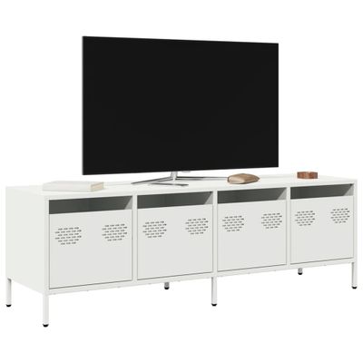 vidaXL TV skrinka biela 135x39x43,5 cm oceľ valcovaná za studena