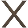 vidaXL Nohy k jedálenskému stolu v tvare X, 2 ks, prírodná oceľ, 70 x (72-73) cm, oceľ