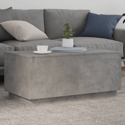 vidaXL Konferenčný stolík s LED svetlami betónovosivý 90x50x40 cm